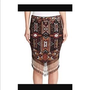 Haute Hippie sequence fringe skirt.